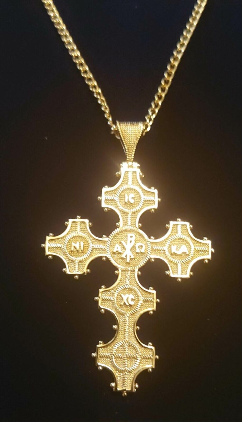 ΑΡΧΩ ARXO Small Gold Plated Brass Pectoral Cross Christian Orthodox Priest New