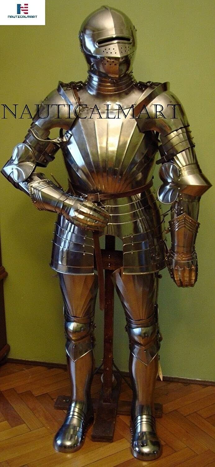 Maximilian Suit of Armor with Closed Helmet Knight Suit Maximilian Plate Armor