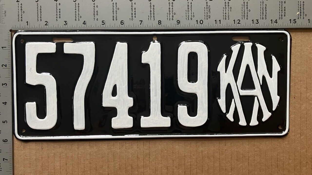 1916 Kansas license plate 57419 Ford Chevy Dodge 16832