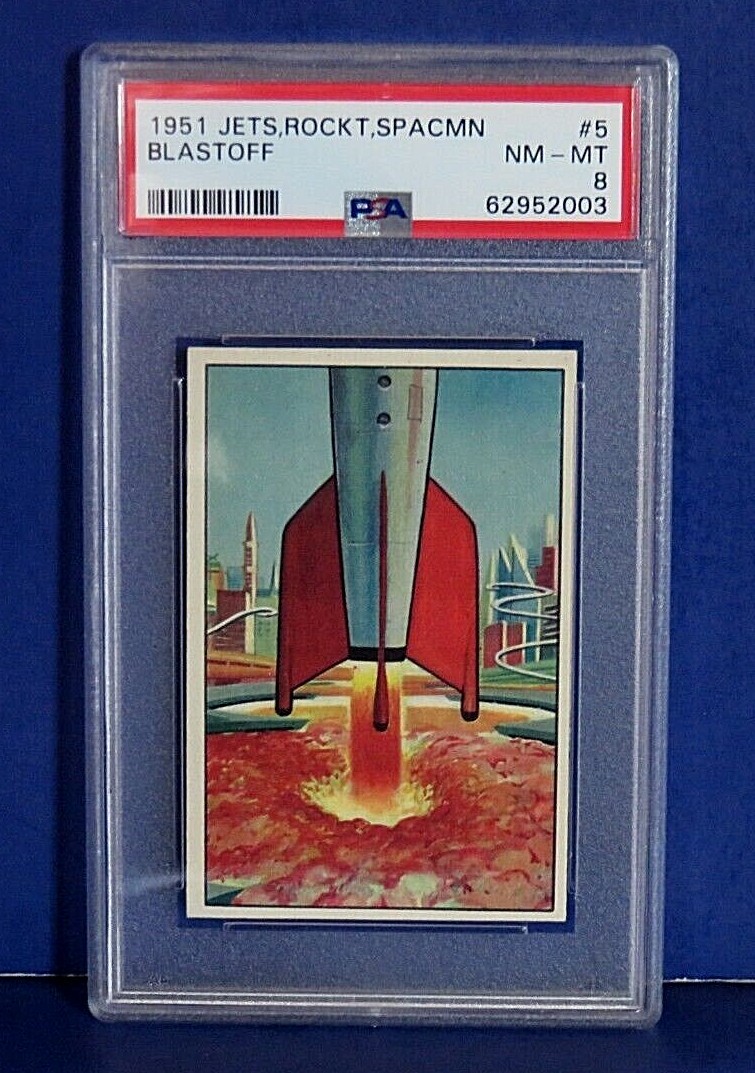1951 BOWMAN JETS * ROCKETS * SPACEMEN Blastoff CARD #5 ~ PSA 8 1951 BOWMAN JETS * ROCKETS * SPACEMEN Blastoff CARD #5 ~ PSA 8