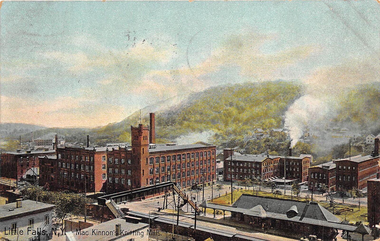 Little Falls New York 1909 Postcard Mac Kinnon's Knitting Mills