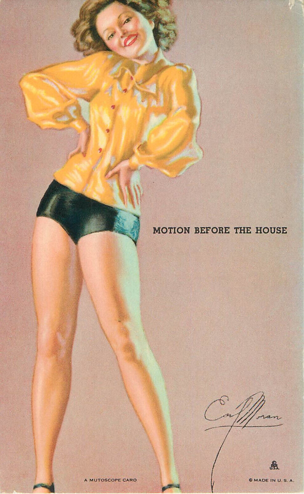 Mutoscope Card 1943 Hot\'Cha Girls Motion before the House MS151* Earl Moran
