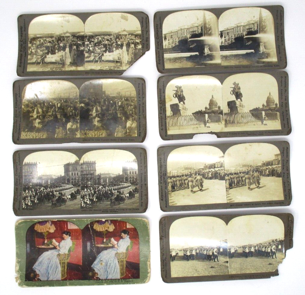 Antique Stereoscope Card Lot Keystone View Company Russia Germany Military More