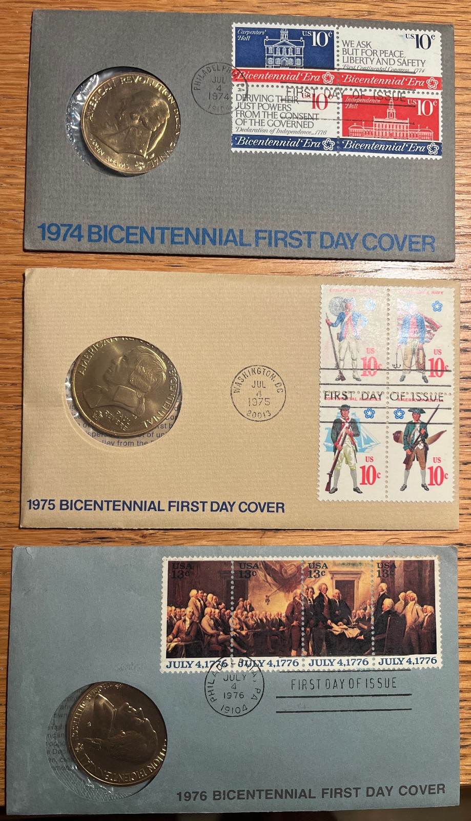 1974, 1975 and 1976 bicentennial first day covers 1974, 1975 and 1976 bicentennial first day covers