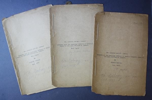 1873 Gideon Welles Abraham Lincoln & William Seward THREE Booklet set GALAXY -