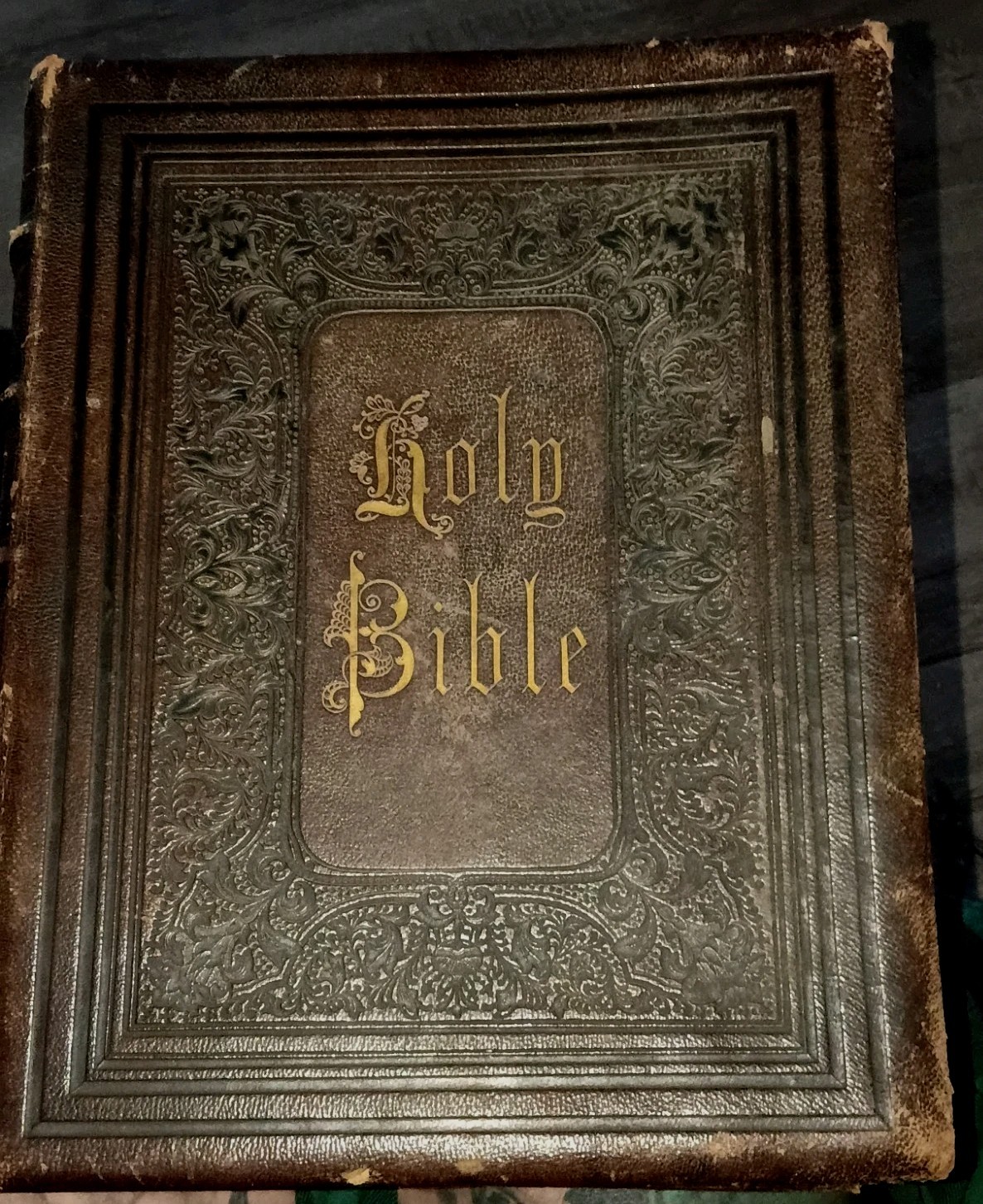 Antique 1850s Leavitt & Allen Family Bible St Pauls Universalist Church 