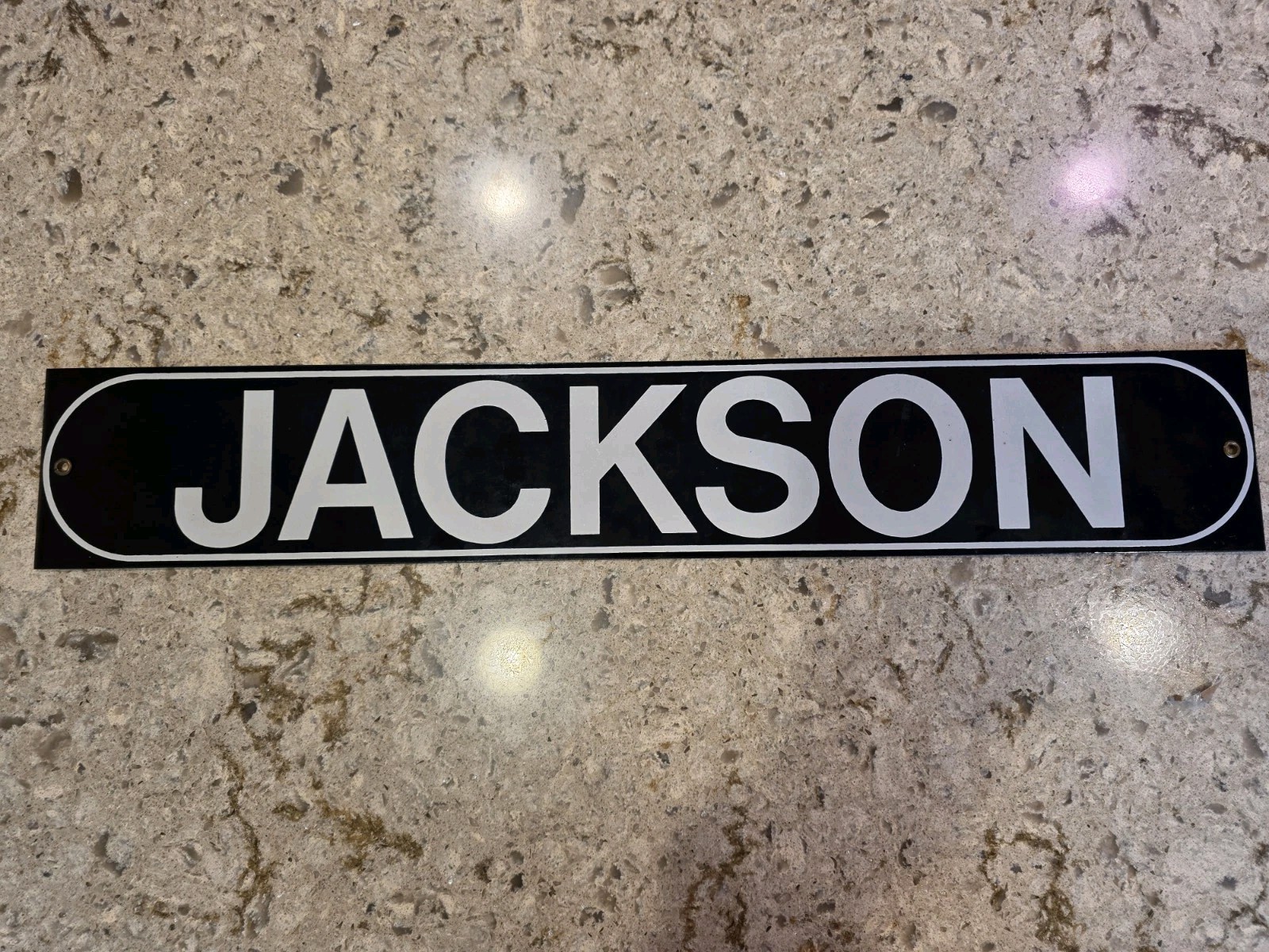 Vintage Original Porcelain Railroad Sign Jackson Michigan Train Station NOS