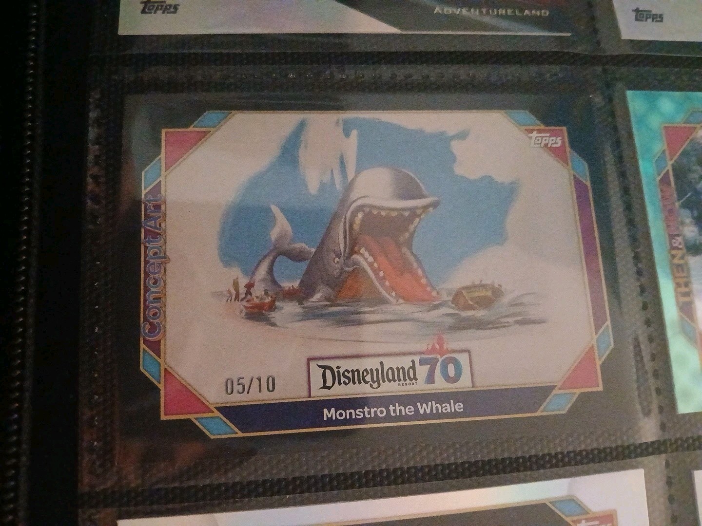 Rare Numbered Topps Disneyland 70th anniversary Card Monstro the Whale 5/10