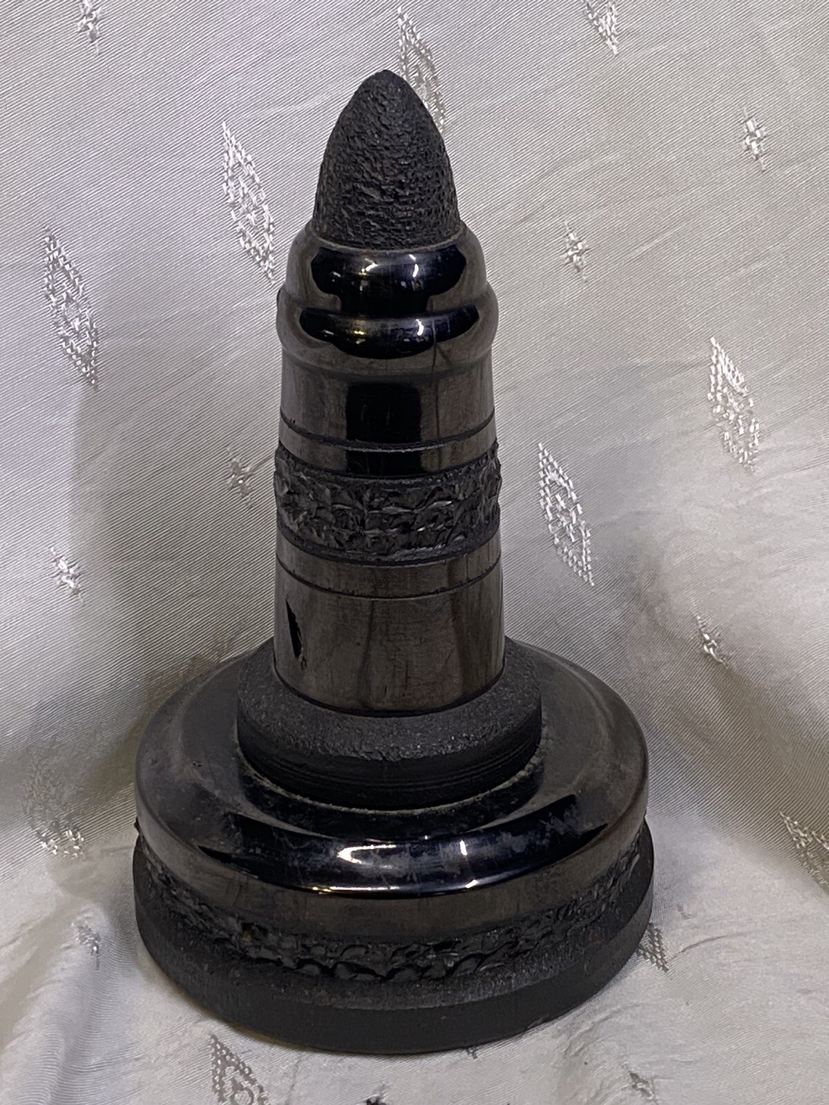 ANTIQUE VICTORIAN ANTHRACITE PHALIC OBELISK STATUE 6”