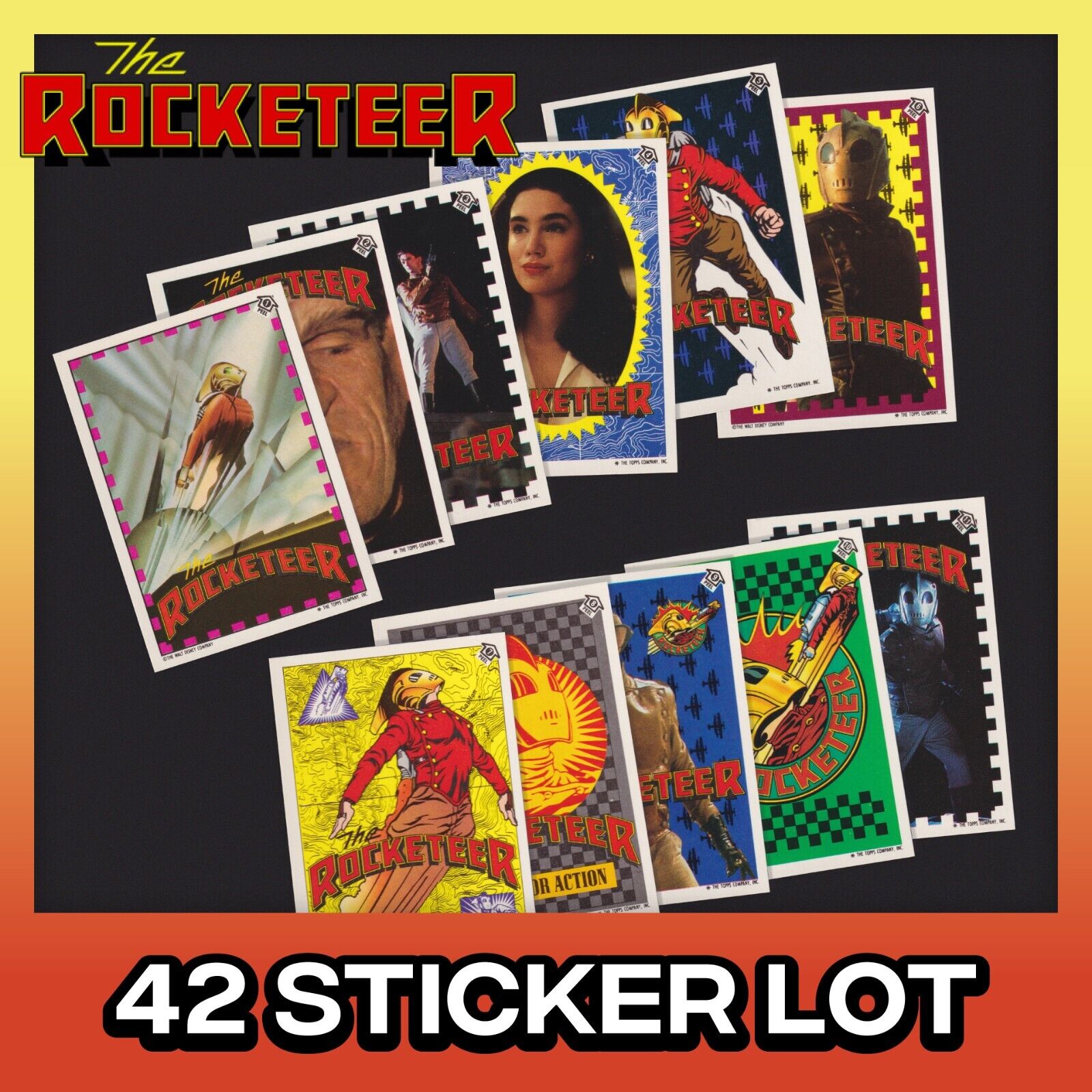 1991 Topps - The Rocketeer Movie - 42 Sticker Lot *BUNDLE*