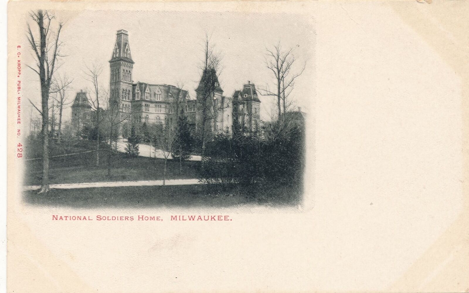 MILWAUKEE WI - National Soldiers Home Postcard - udb (pre 1908)