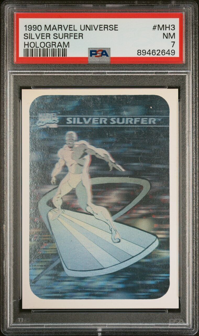 1990 MARVEL UNIVERSE IMPEL SILVER SURFER #MH3 PSA 7