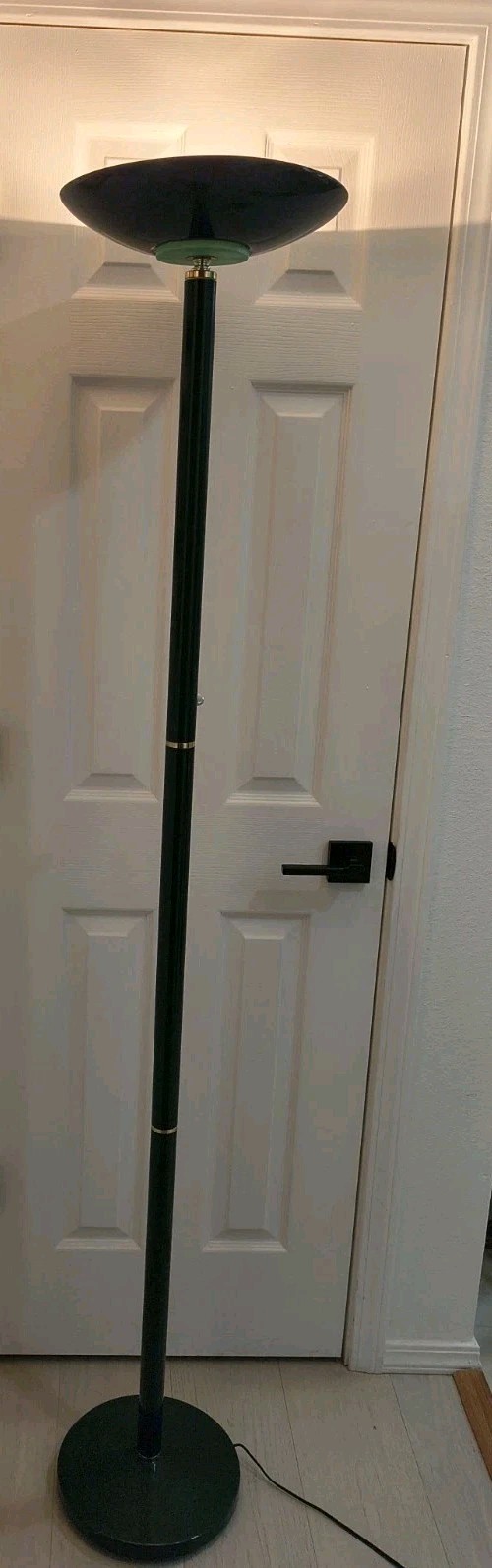 Vintage 1990s Halogen Torchiere Floor Lamp RARE GREEN 2 Way Works 71.5”