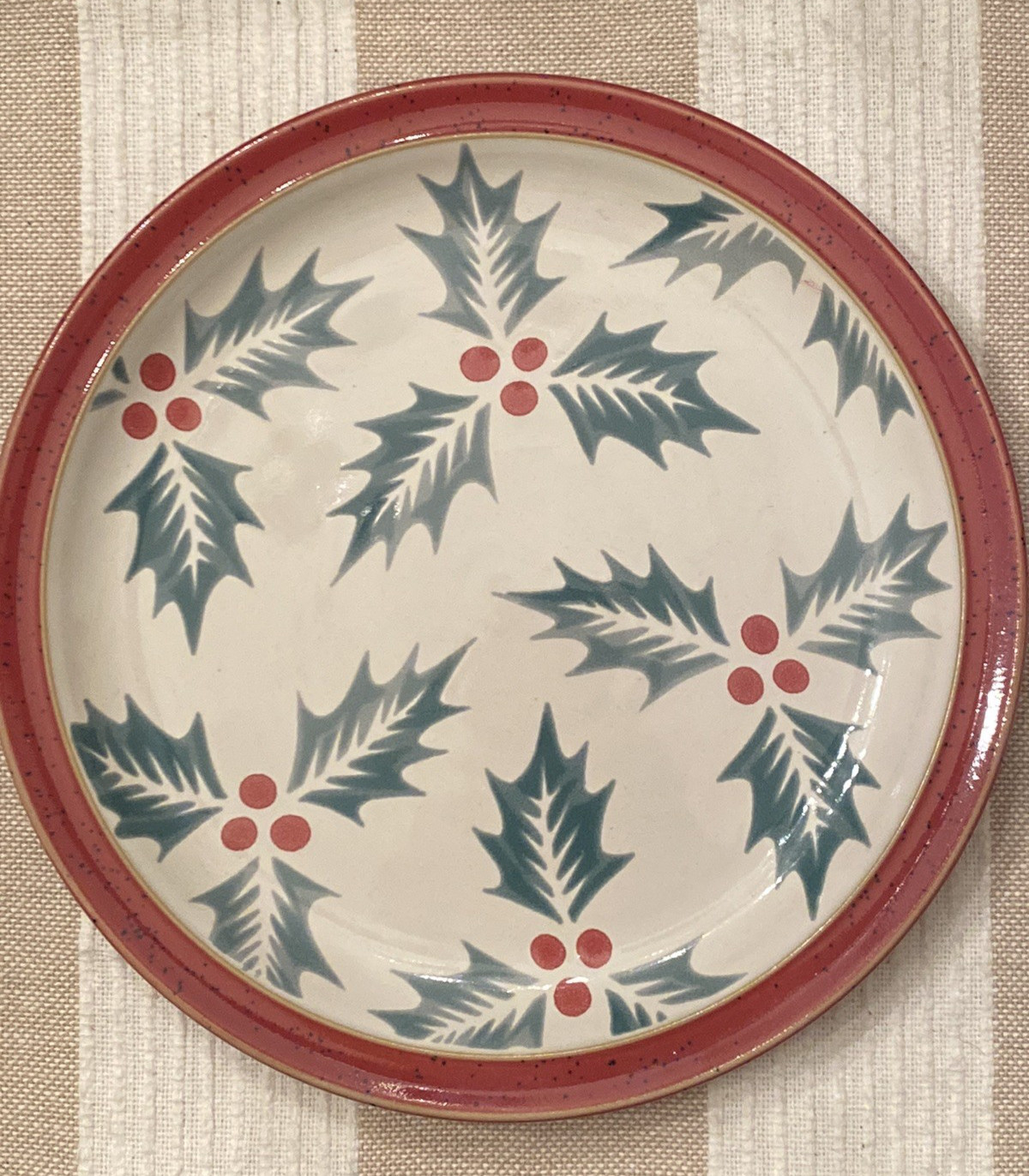 Denby - Langley Harlequin Holly Red Salad Plate