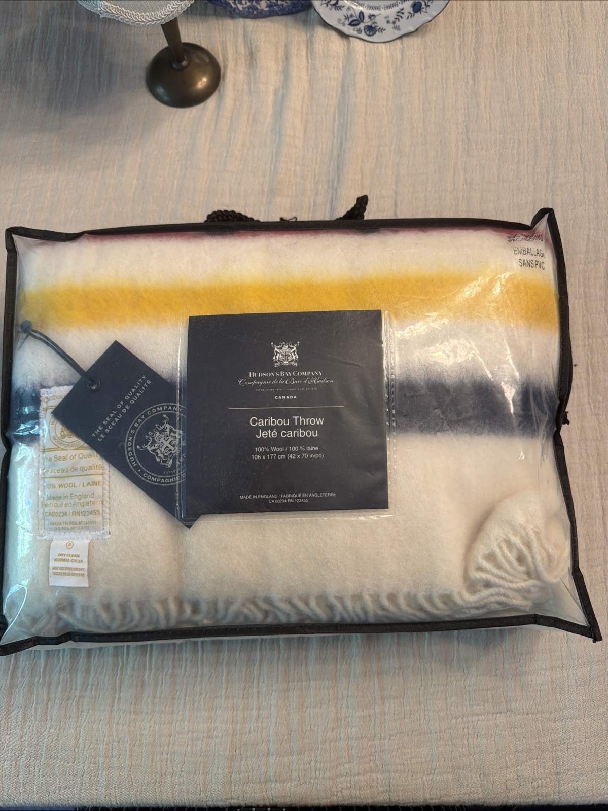 Hudson Bay Company 100% Wool Caribou Throw, Made In England