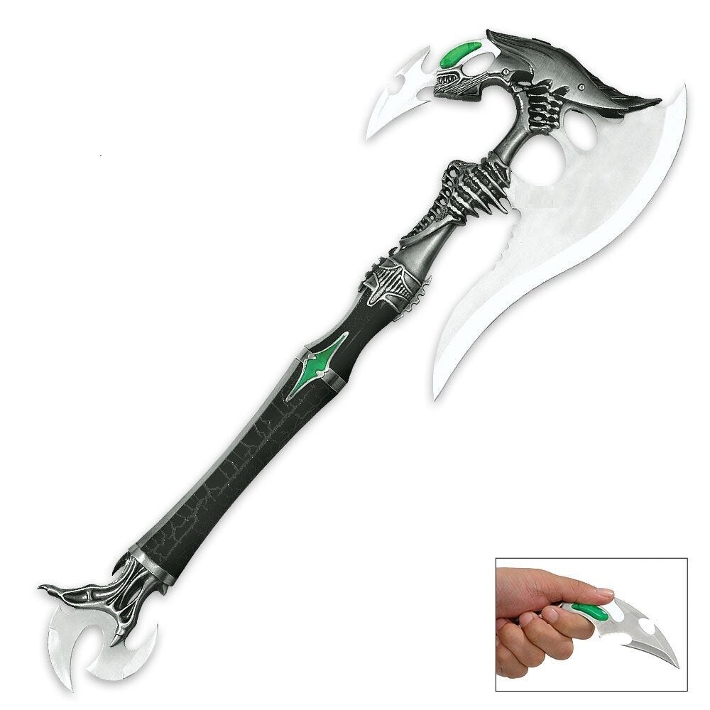 Alien Warrior Fantasy Battle Axe w/ Dagger & Plaque New Alien Warrior Fantasy Battle Axe w/ Dagger & Plaque New