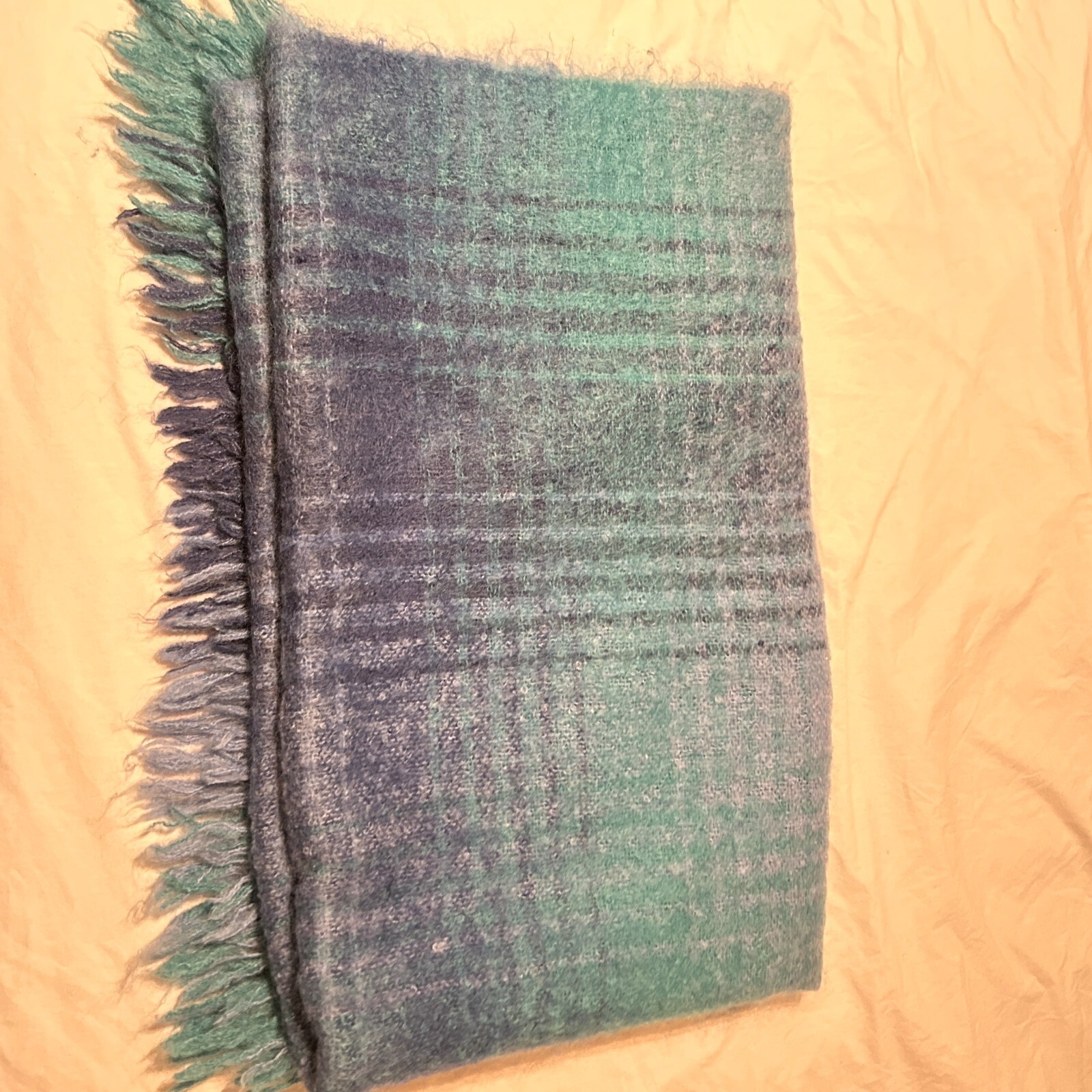 St. Albans Mohair Wool Blue Plaid Throw Blanket Loch Lomond Australia