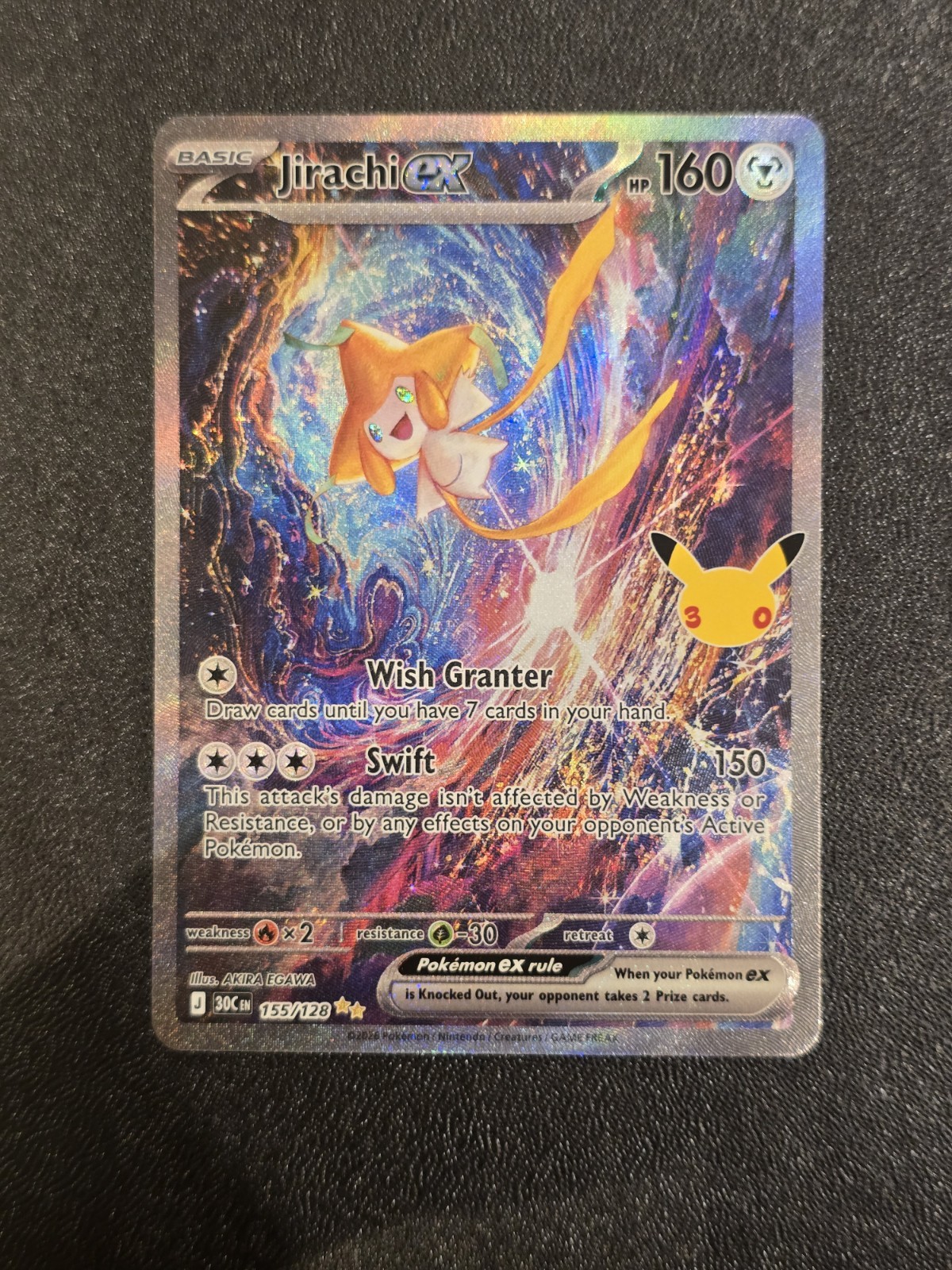 Pokemon TCG Jirachi EX 155/128 30th Celebration Secret Illustration Rare (SIR)