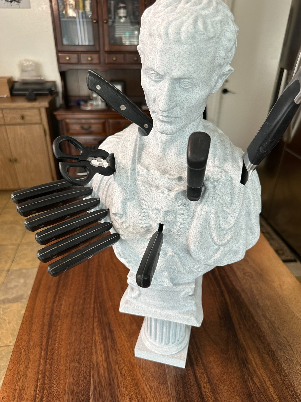 LARGE 16 inch Tall - Julius Caesar Knife Block - Et Tu Brute