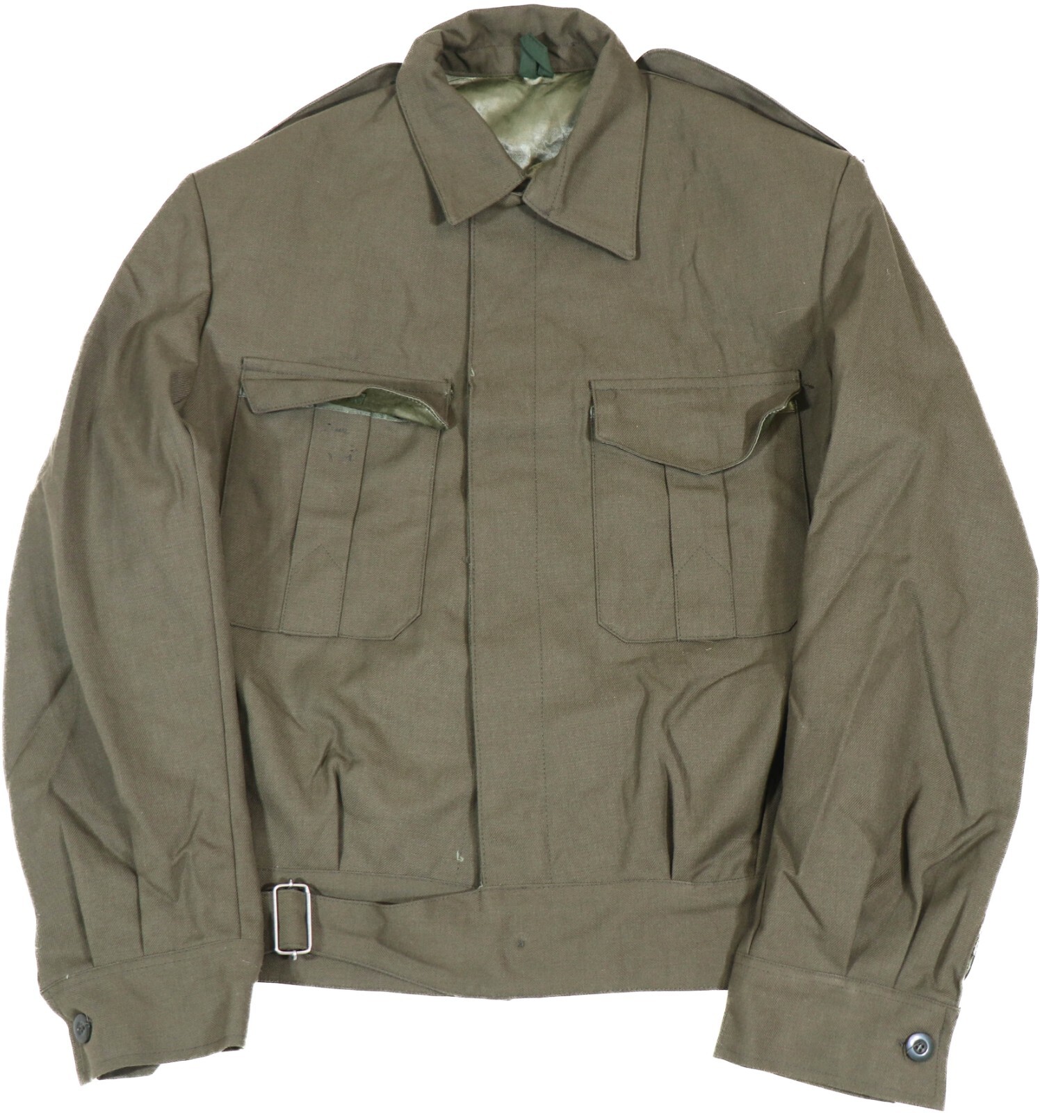 XSmall - Authentic Greek Army IKE Field Jacket Uniform OD Green Military Shirt