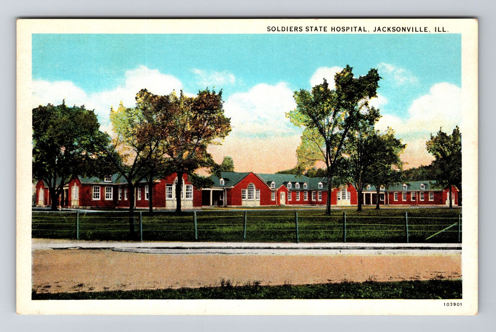 Jacksonville IL-Illinois, Soldiers State Hospital, Vintage c1930 Postcard