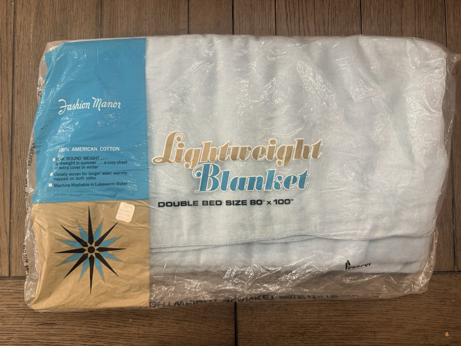 Vtg PENNEYS Lightweight Double BED Blanket 80x100 FASHION MANOR Blue Cotton New Vtg PENNEYS Lightweight Double BED Blanket 80x100 FASHION MANOR Blue Cotton New