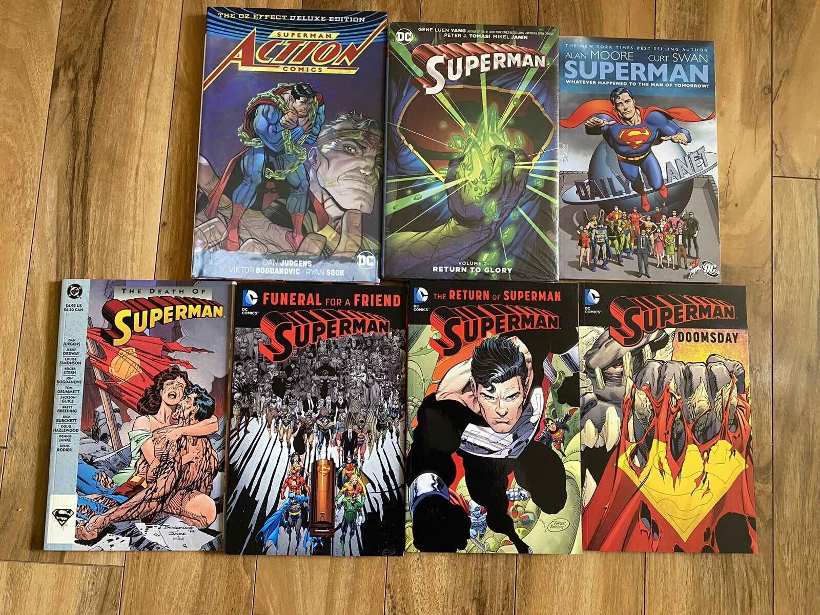 Huge TPB Hardcover Lot Superman Death Return Doomsday Whatever Happened 7 Books
