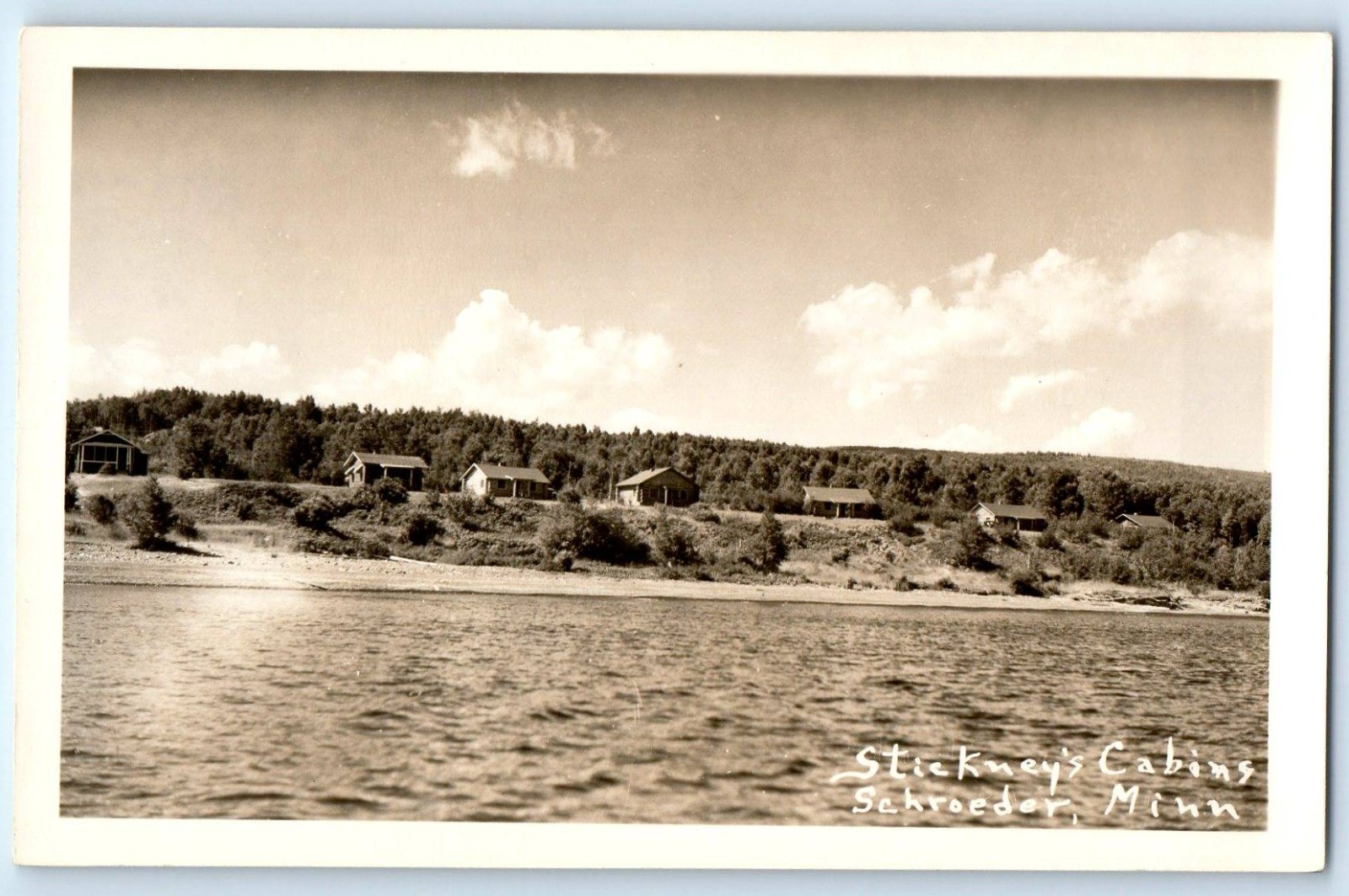 c1940\'s Stickney\'s Cabins Schroeder Minnesota MN RPPC Photo Vintage Postcard