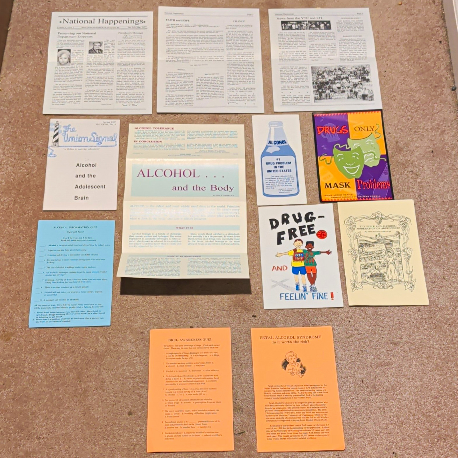 Vintage WCTU Temperance Ephemera Lot 10 Anti-Drug Alcohol Tracts Signal Press