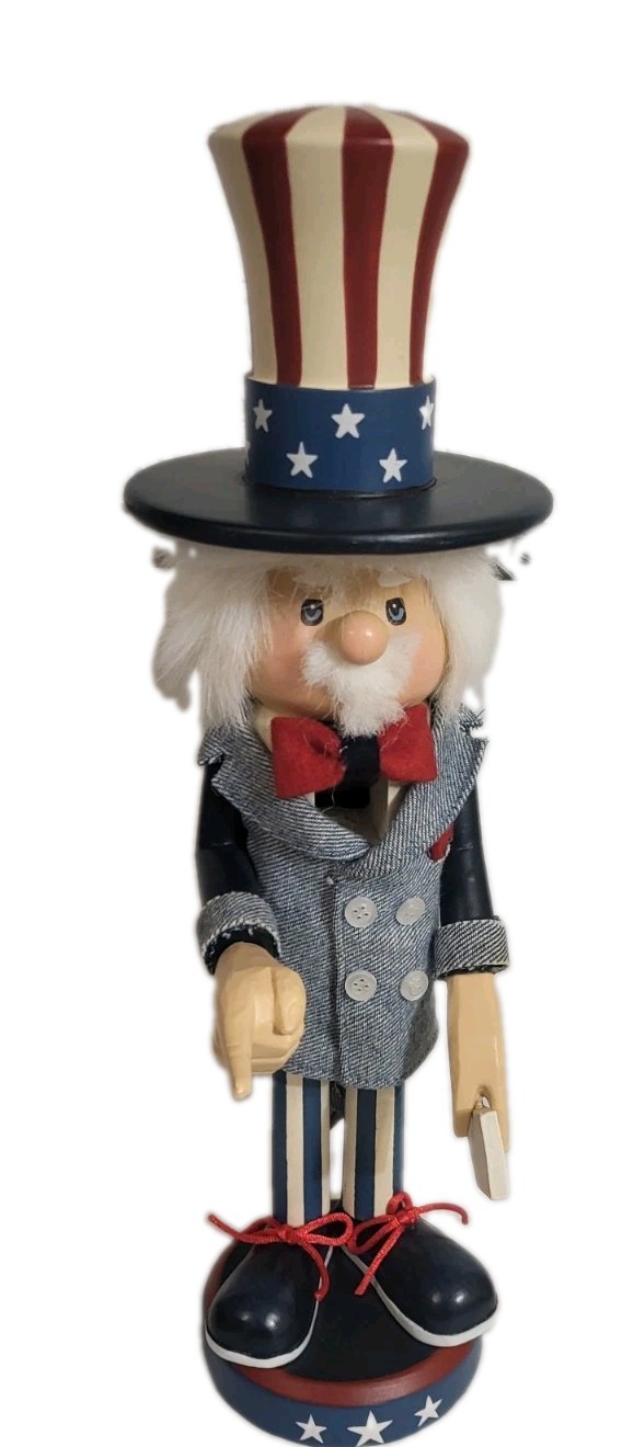 VINTAGE Zim\'s July 4th Uncle SAM  Red White Blue Nutcracker 1997- 14\