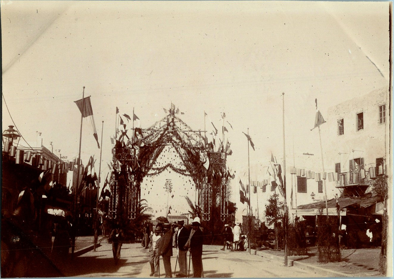 Tunisia, Sfax, Port 2 Inauguration Scene, Vintage Print, circa 1885 T