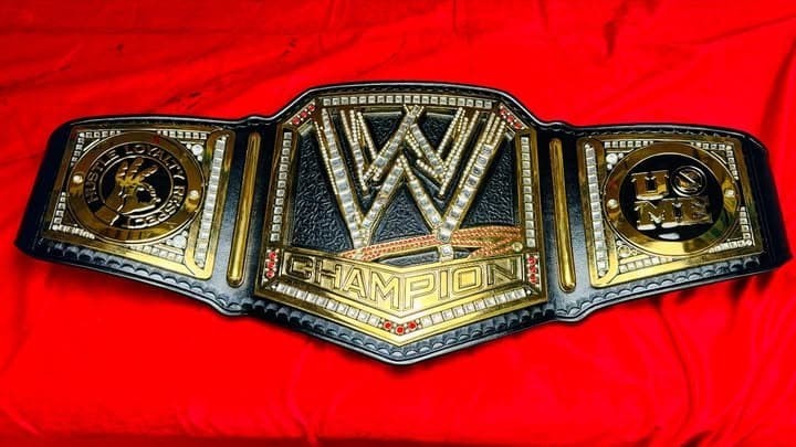 New Style WWE Championship Replica Title Belt in 6mm Brass Plates& Black Leather New Style WWE Championship Replica Title Belt in 6mm Brass Plates& Black Leather