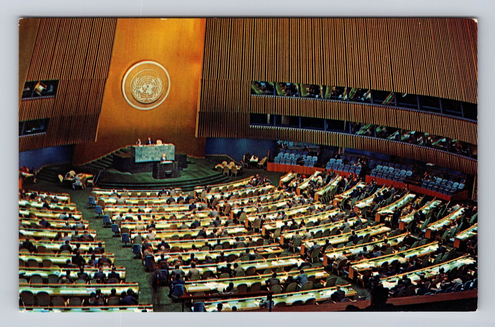 New York City NY, United Nations, General Assembly Hall, Vintage Postcard