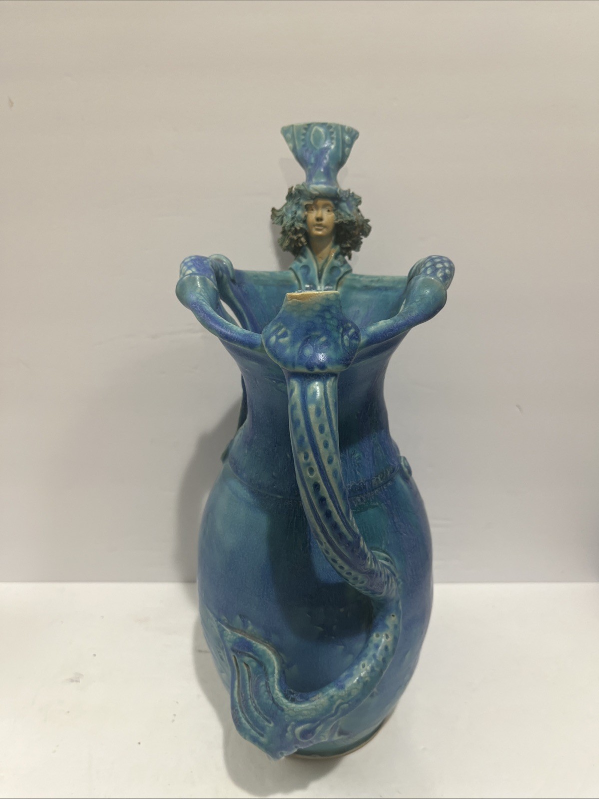 SCARCE VINTAGE MICHAEL KENNEDY IRELAND Pottery MERMAID VASE SIGNED 14 1/4” Tall SCARCE VINTAGE MICHAEL KENNEDY IRELAND Pottery MERMAID VASE SIGNED 14 1/4” Tall