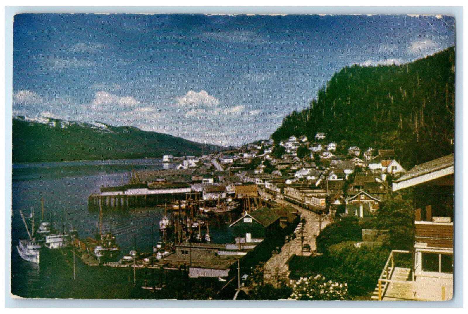 c1950's New Town Ketchikan Alaska AK Vintage Unposted Kodachrome Postcard