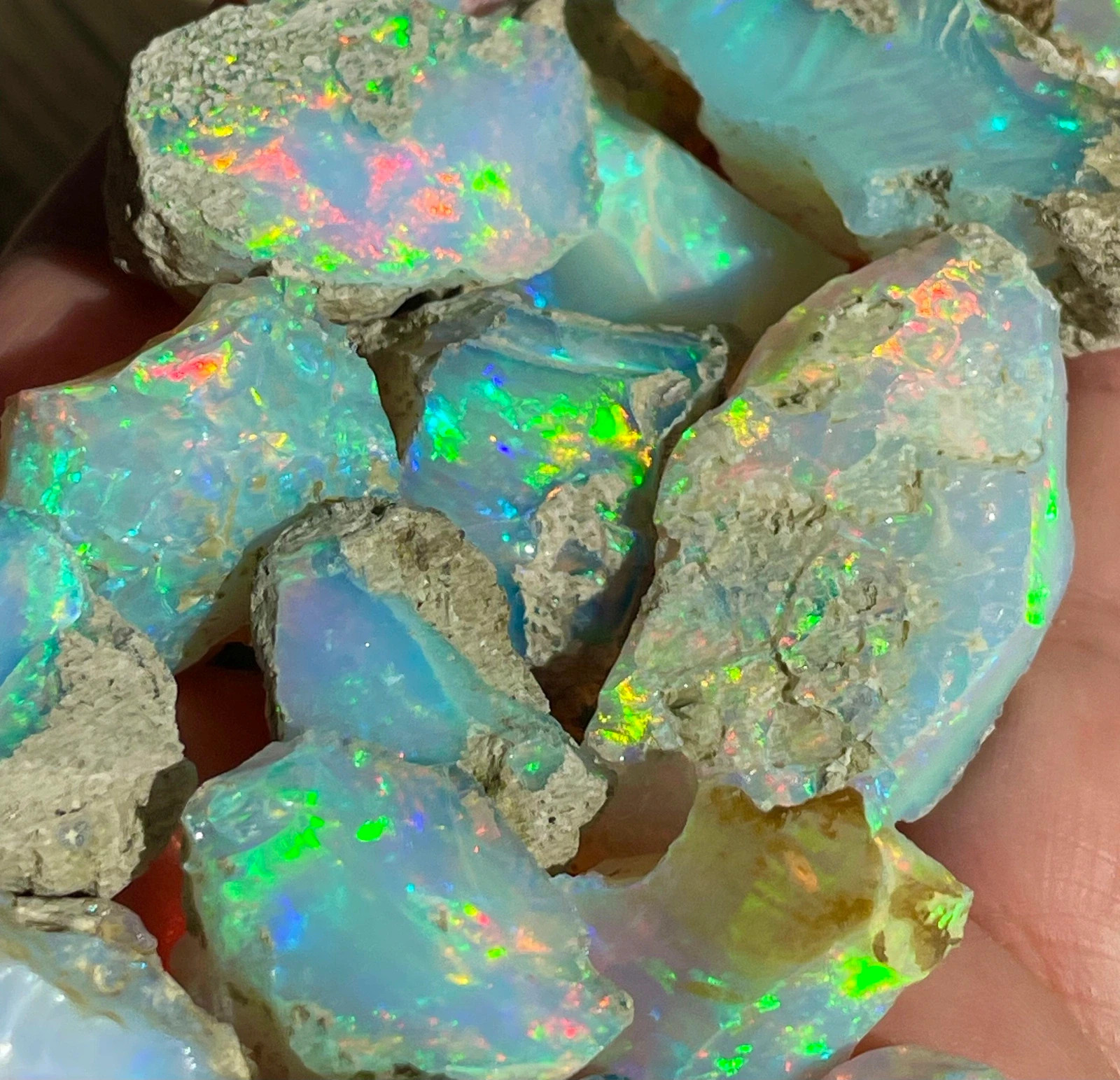 50Ct Natural Ethiopian Jumbo Welo Fire Opal Rough Specimen Gemstone 10-15mm Lot