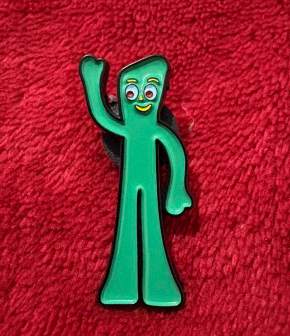 GUMBY enamel pin - green clay cartoon figure - GUMBY enamel pin - green clay cartoon figure -