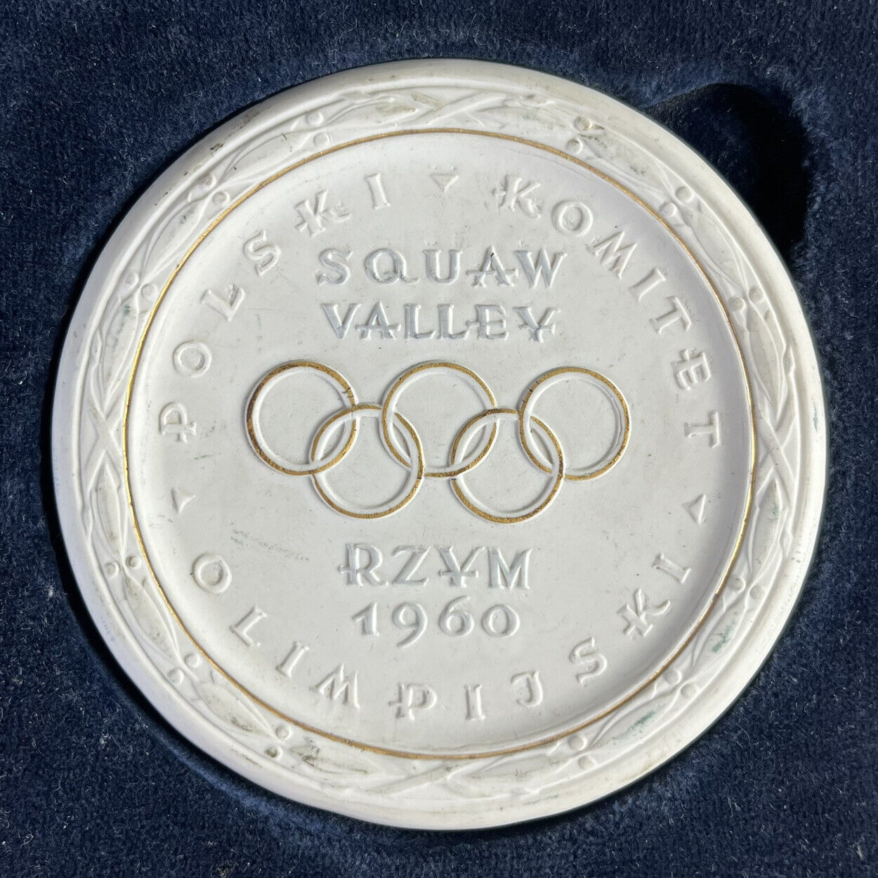 1960 VIII Olympic Winter Games Presentation Plaque Plate for Polish Committee