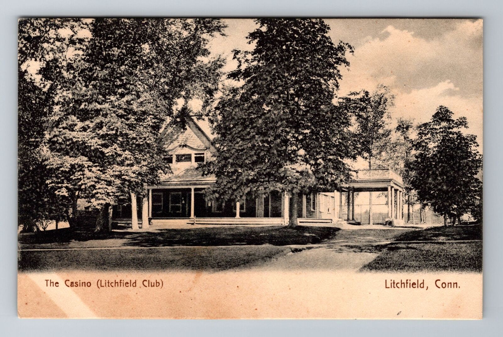 Litchfield CT-Connecticut, the Casino, Litchfield Club, Antique Vintage Postcard