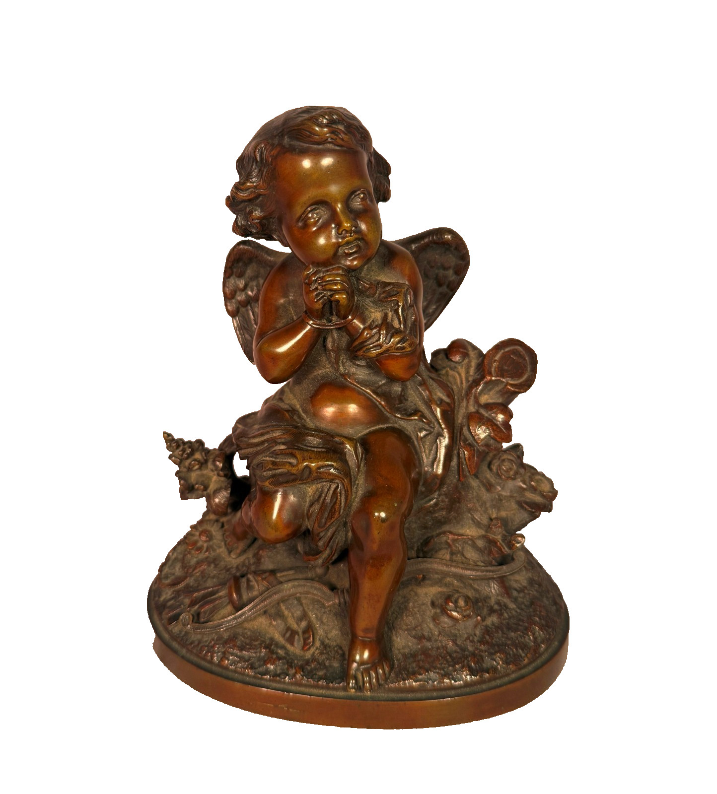 Antique 19th Century French Bronze Of Cupid Losing His Bow Antique 19th Century French Bronze Of Cupid Losing His Bow