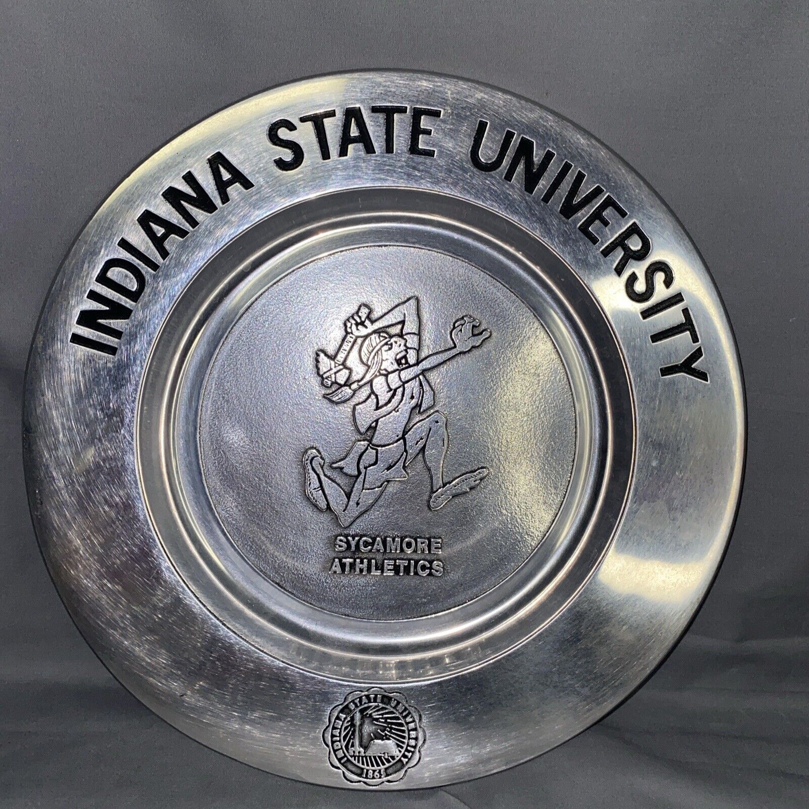 Wilton Armetale Pewter Indiana State University Athletics Plate