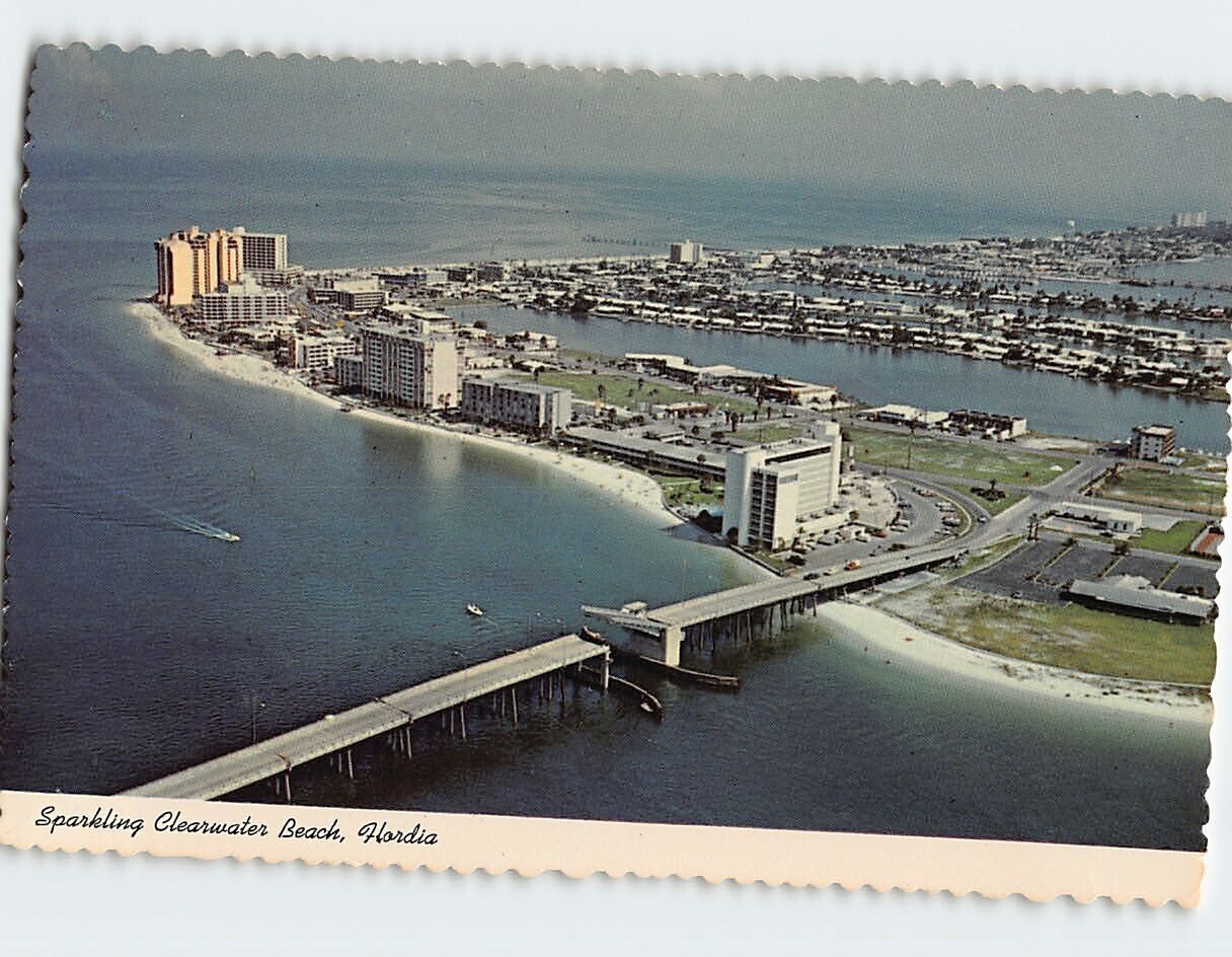 Postcard Aerial View Clearwater Beach Florida USA