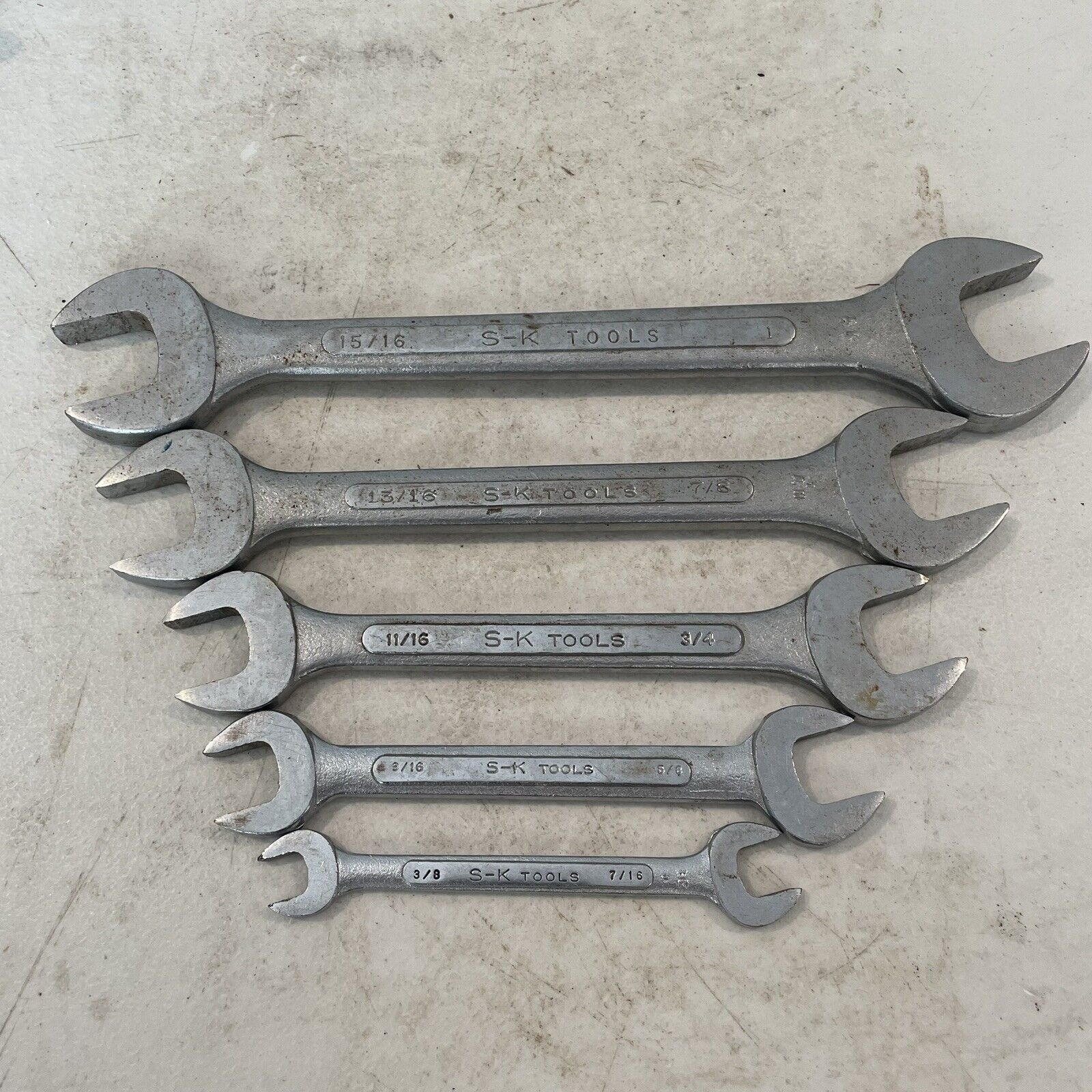 SK Tools SAE Double Open End Wrench Set 15/16