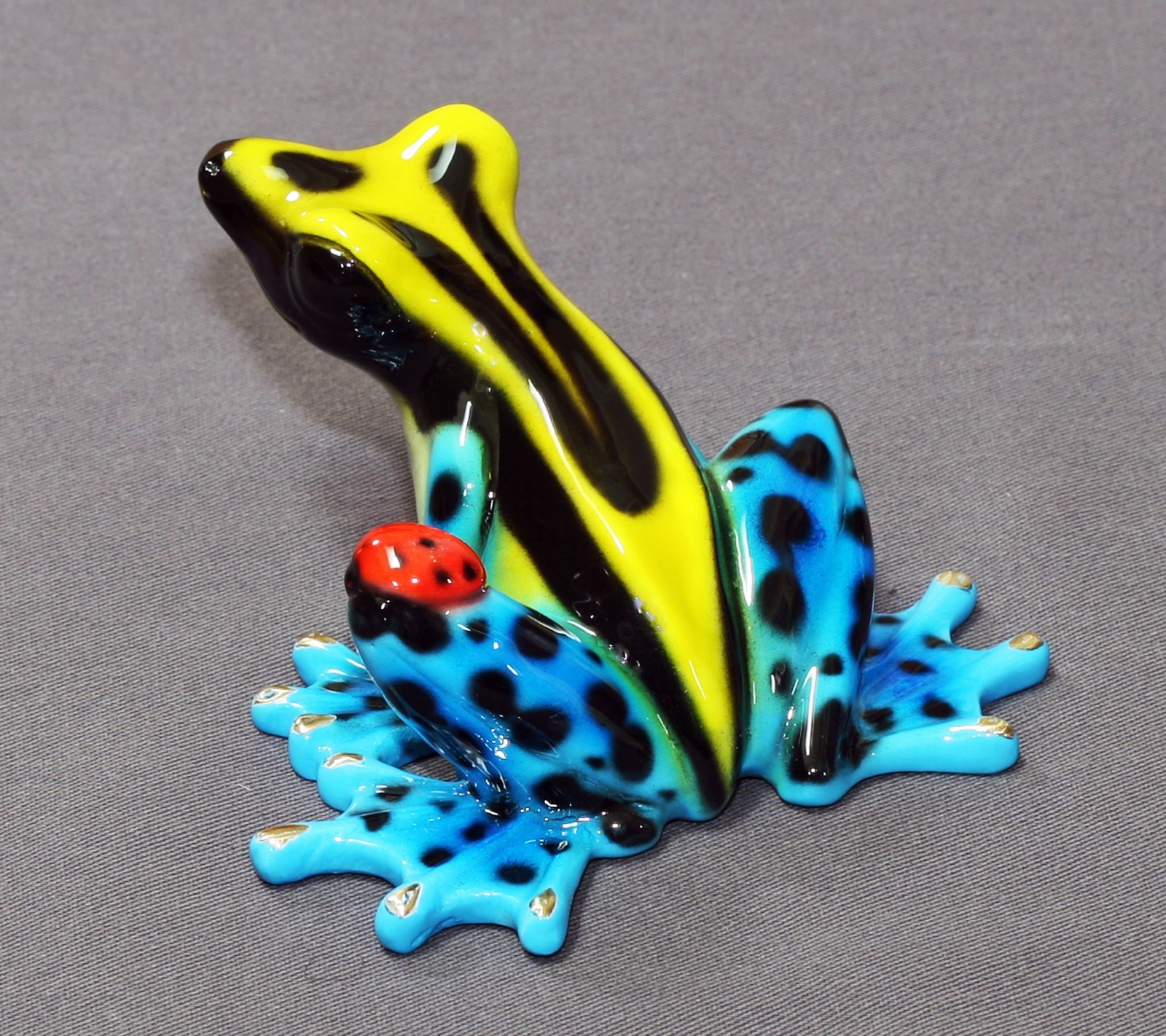 GORGEOUS BRONZE FROG FIGURINE SCULPTURE  Amphibian by Barry Stein 