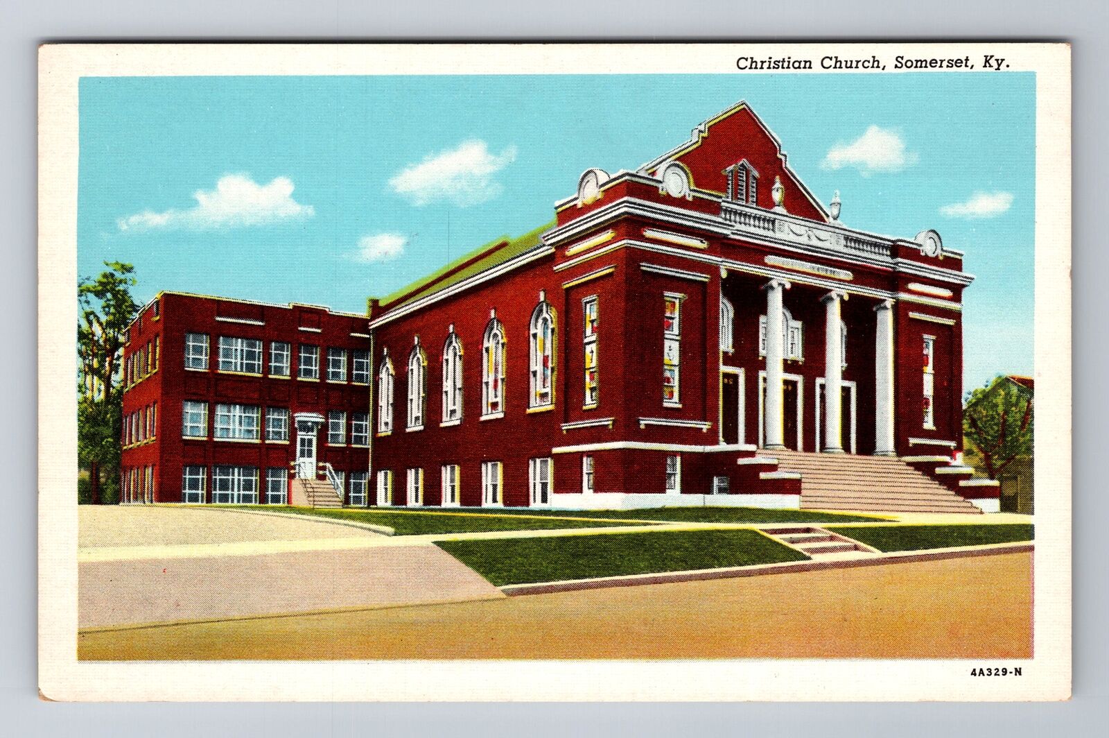 Somerset KY-Kentucky, Christian Church, Religion, Vintage Souvenir Postcard