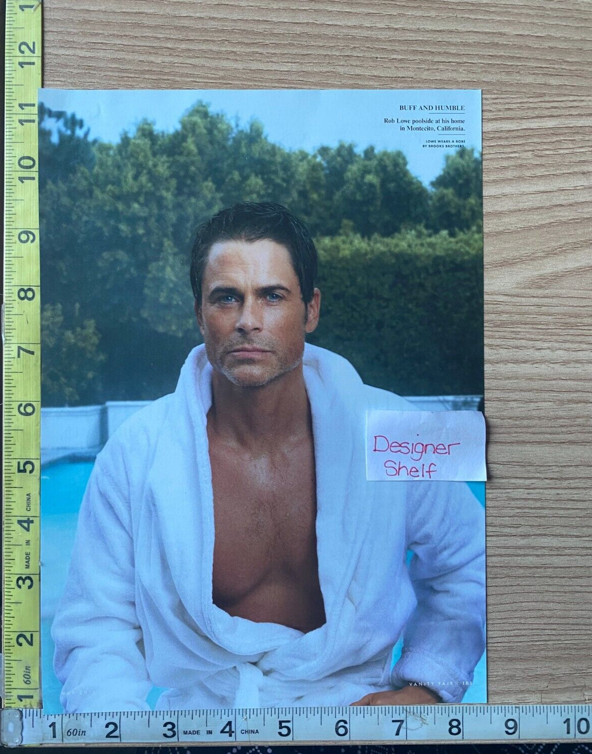 Rob Lowe in White Bathrobe Scene 2011 Magazine Photograph