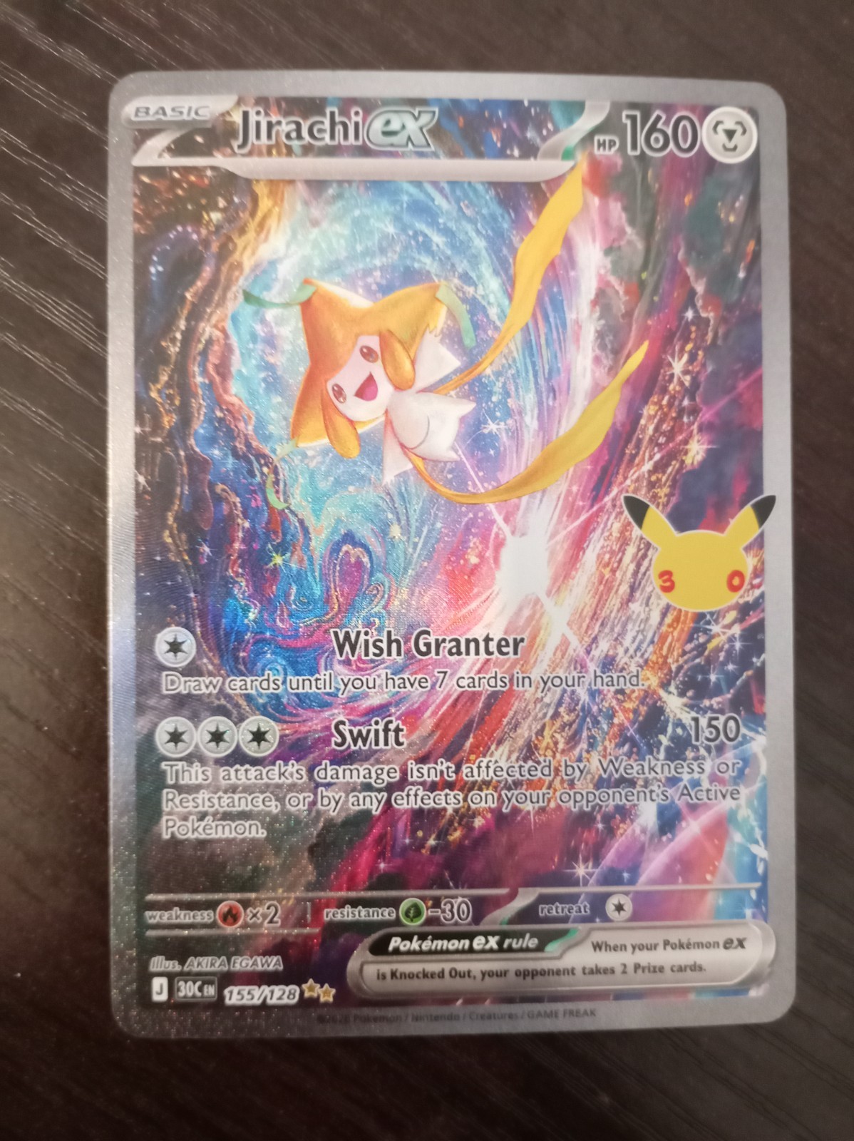 Jirachi ex Full Art Holo SIR 30th celebration 155/128 