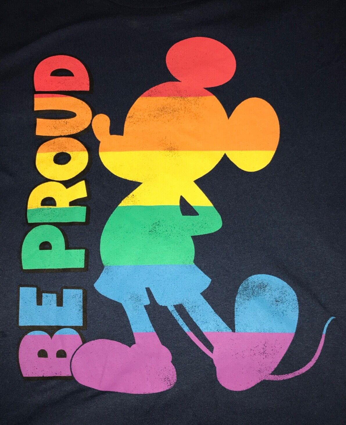 DISNEY MENS XL T-SHIRT TEE MICKEY MOUSE BE PROUD RAINBOW PRIDE COLLECTION NWT