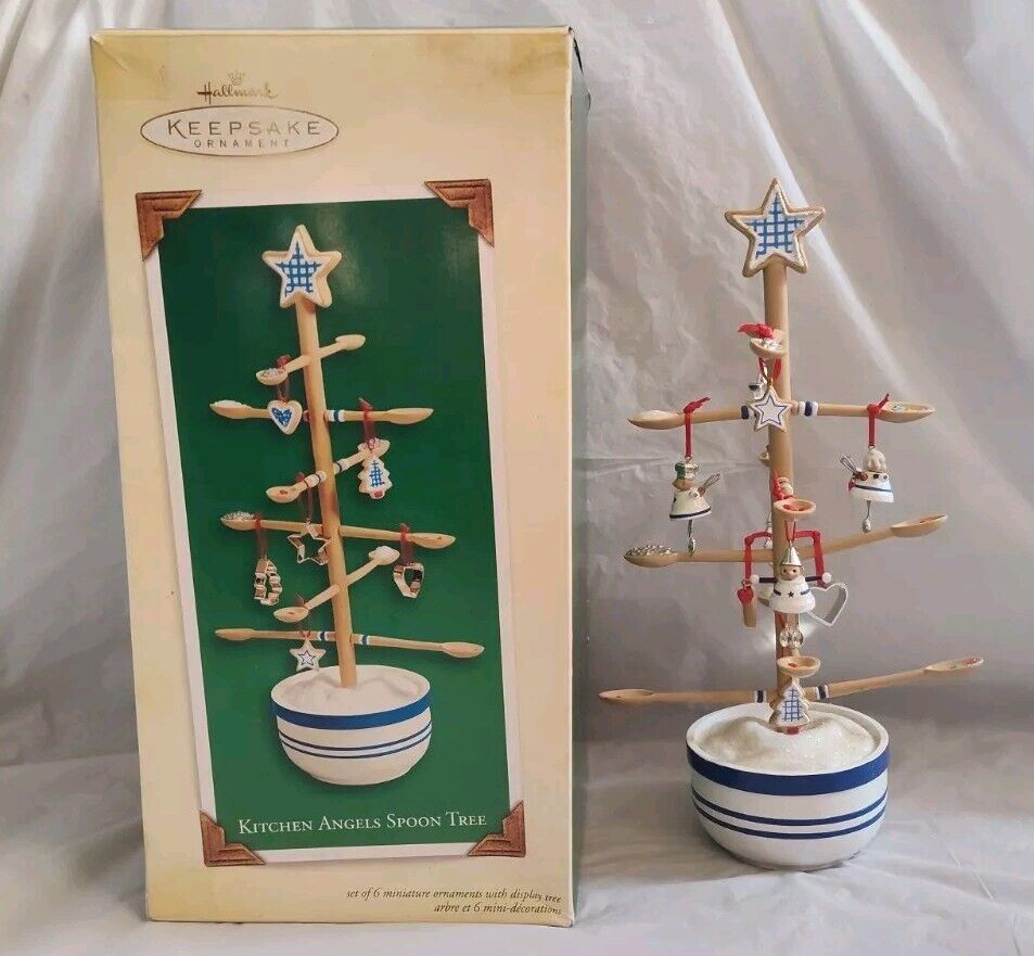 Hallmark 2003 Keepsake Kitchen Angles Spoon Tree With Extra Ornaments