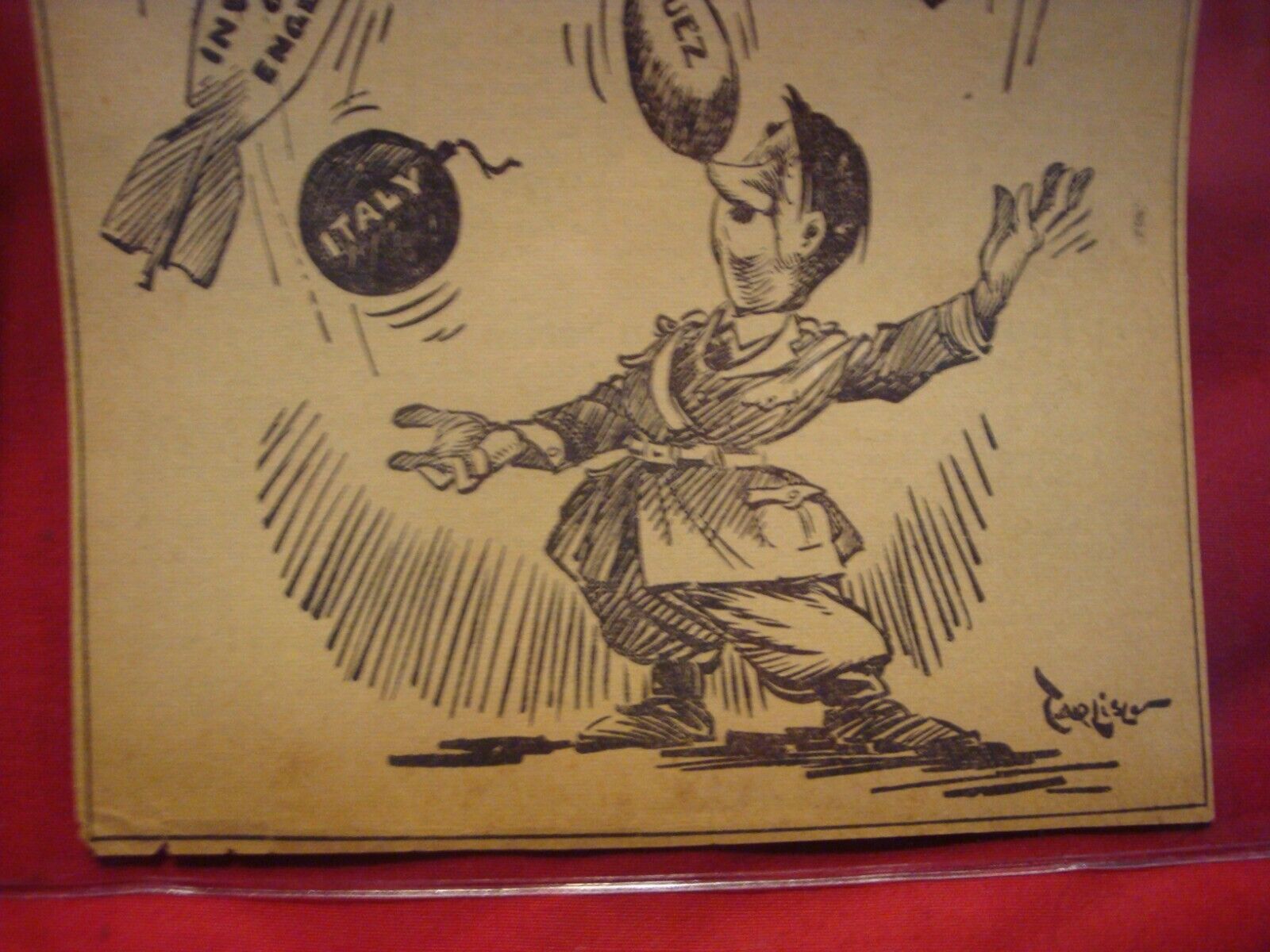 Comical WW2 Satirical Cartoon dated Feb 19 1941 cut out of US Newspaper